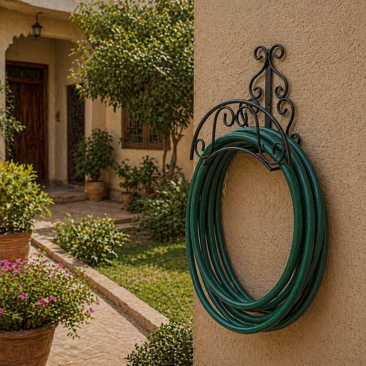 Water Hose Pipe Hanger 50 ft – Wall Mounted Garden Hose Holder