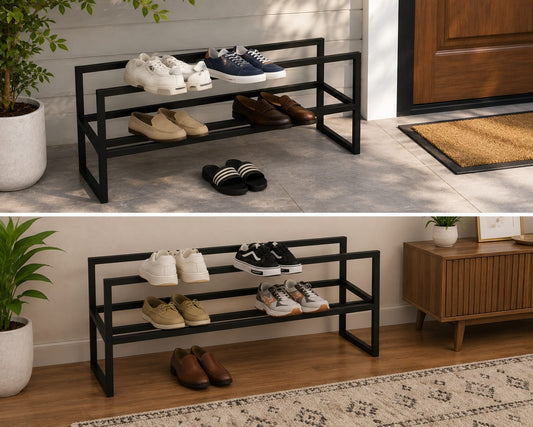 2-Tier Shoe Rack – Black