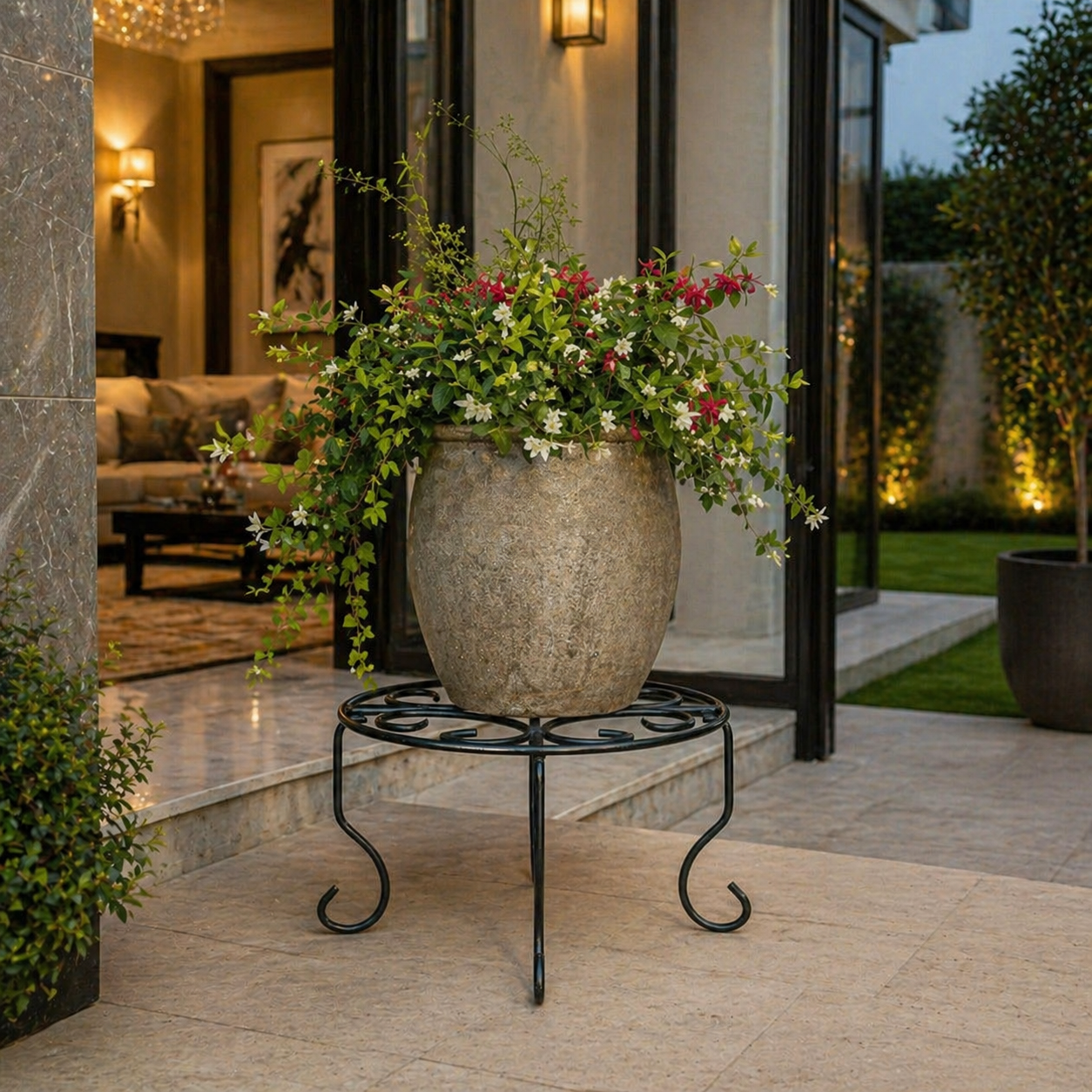 Fancy Metal Planter Stand - alternate view