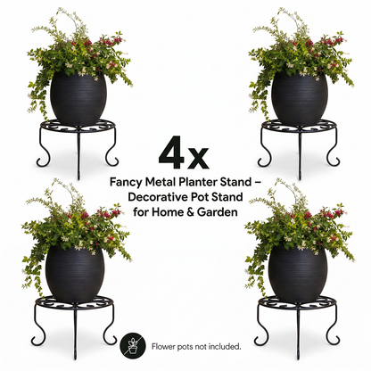 4x Fancy Metal Planter Stand — Garden Bundle 11