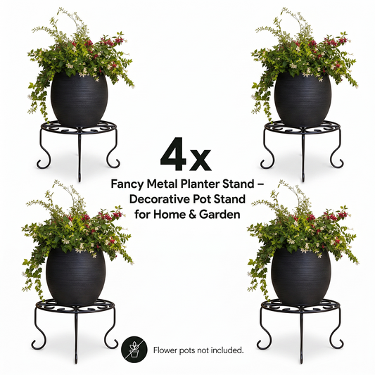 4x Fancy Metal Planter Stand — Garden Bundle 11