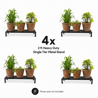 4x 2 ft Heavy Duty Single Tier Metal Stand — Garden Bundle 8
