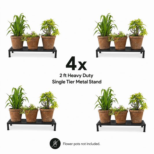 4x 2 ft Heavy Duty Single Tier Metal Stand — Garden Bundle 8