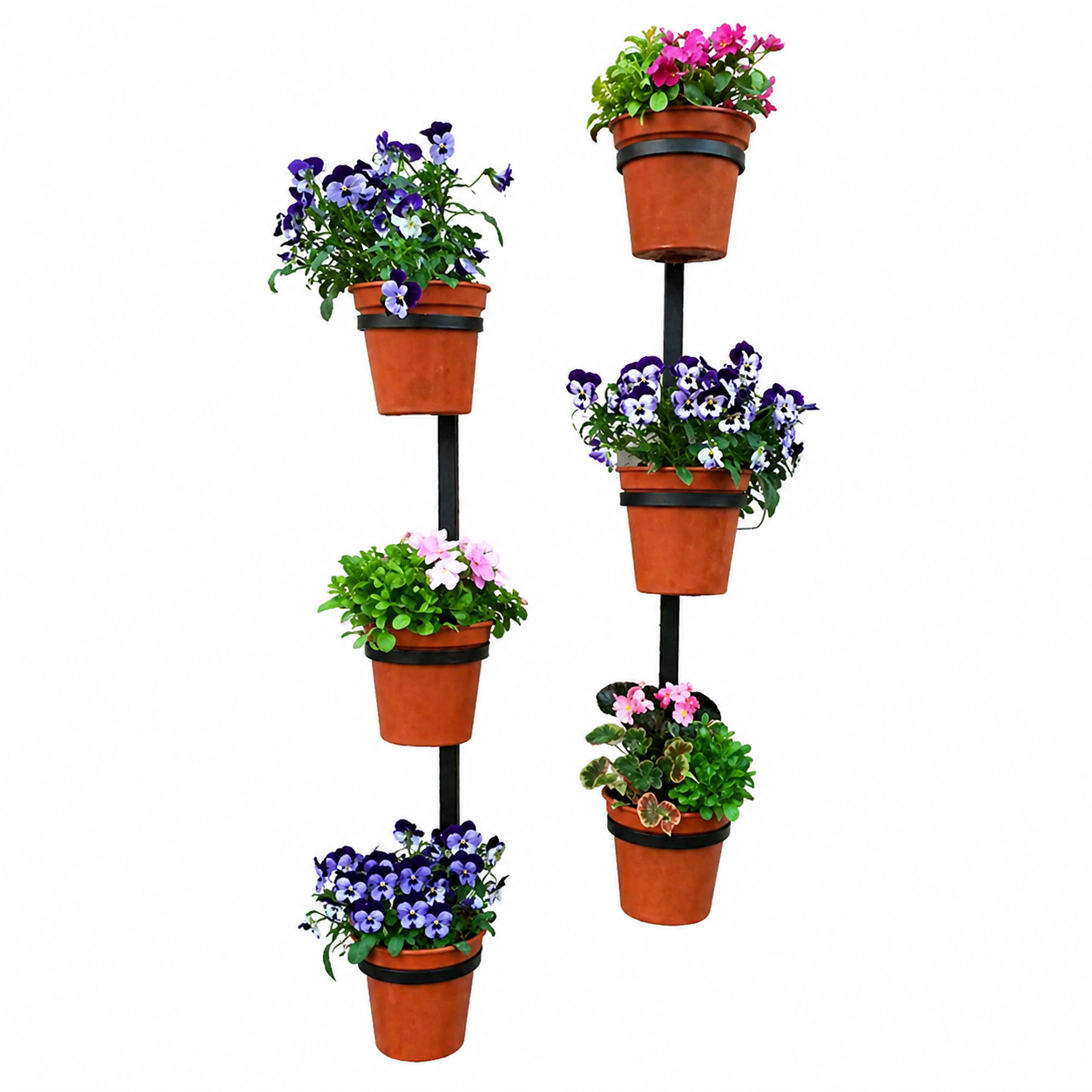 3 Pot Vertical Planter Stand for Wall & Balcony