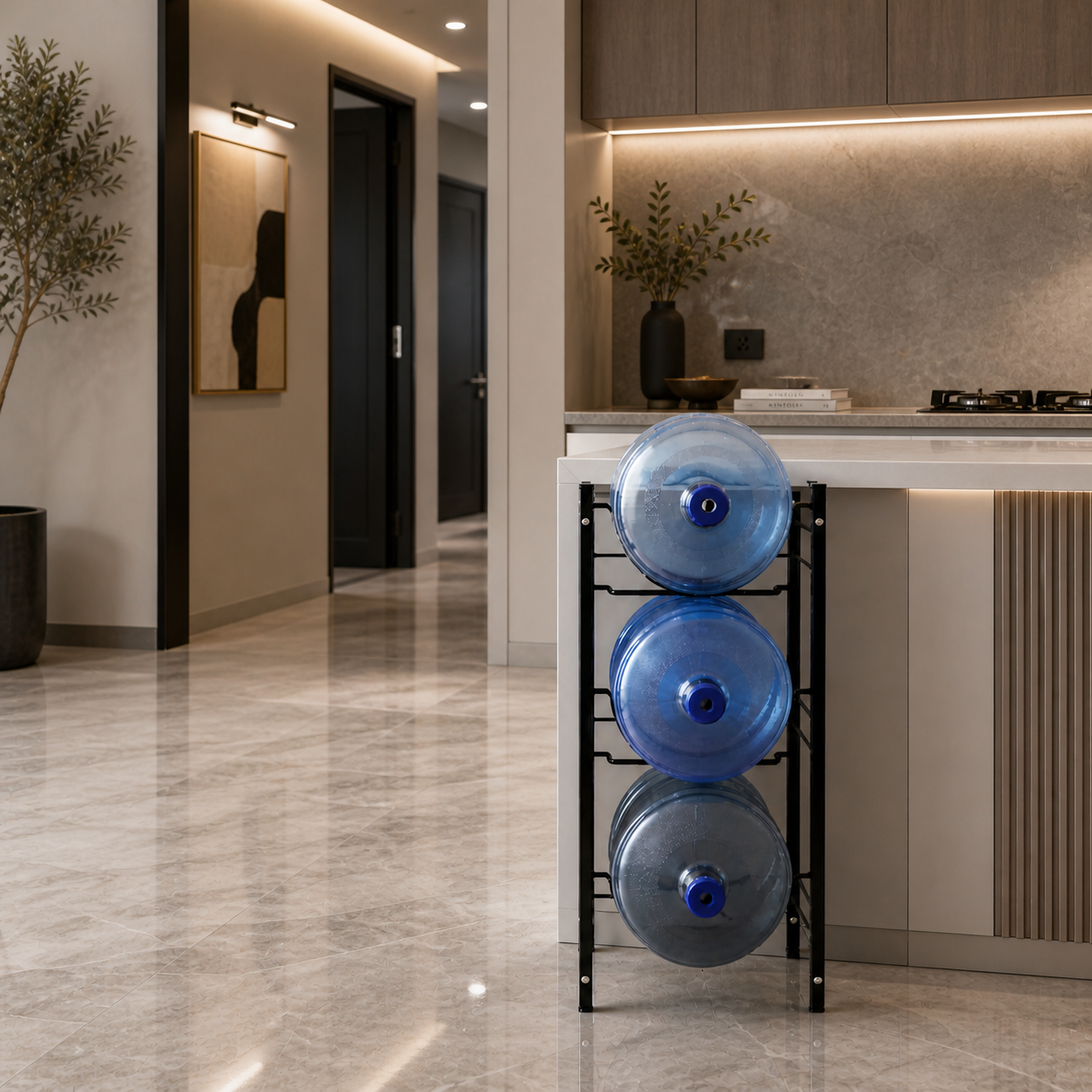 3-Tier Metal Water Bottle Rack for Home & Office