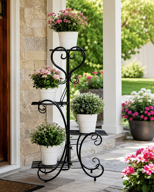 4 Step Metal Planter Stand