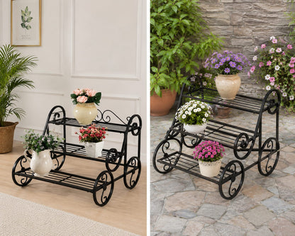 3-Tier Metal Flower Stand – Decorative Plant Rack