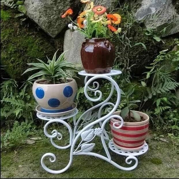 3-Tier Decorative Plant Stand – White