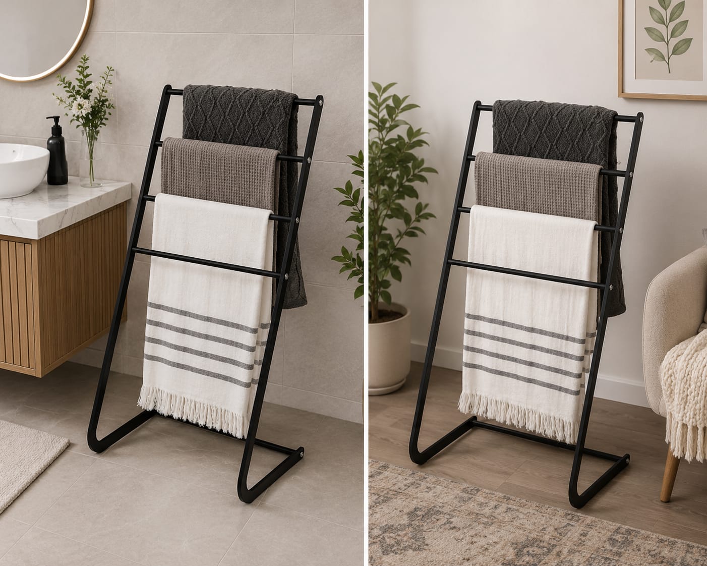 Ladder Towel Rack – Black