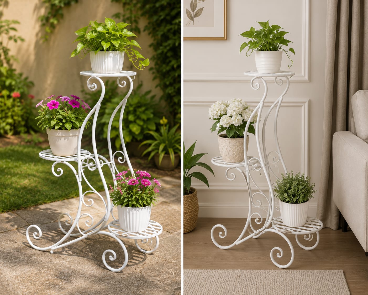 3-Tier Decorative Plant Stand – White