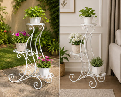 3-Tier Decorative Plant Stand – White