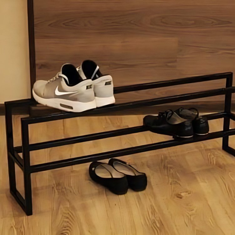 2-Tier Shoe Rack – Black